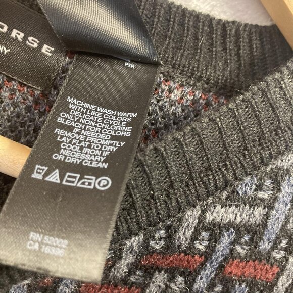 Lot of 2 Retro Crewneck Sweaters Mens Large Baggy Relaxed Red Black Knit Vintage - Picture 8 of 16